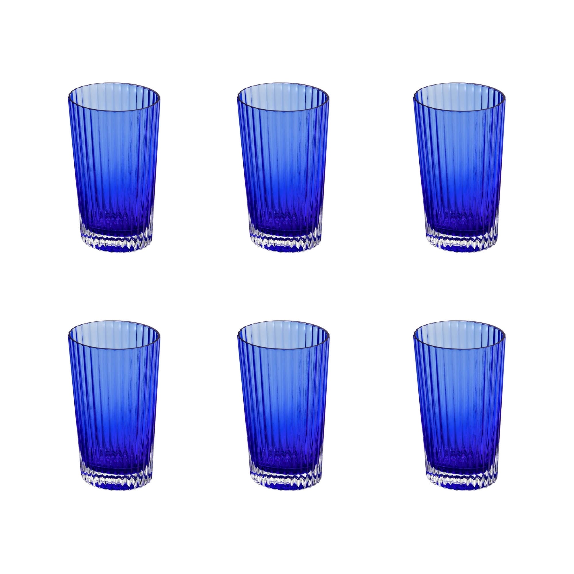MISSONI - 6 Vasos de agua Nastri Azul 29 cl